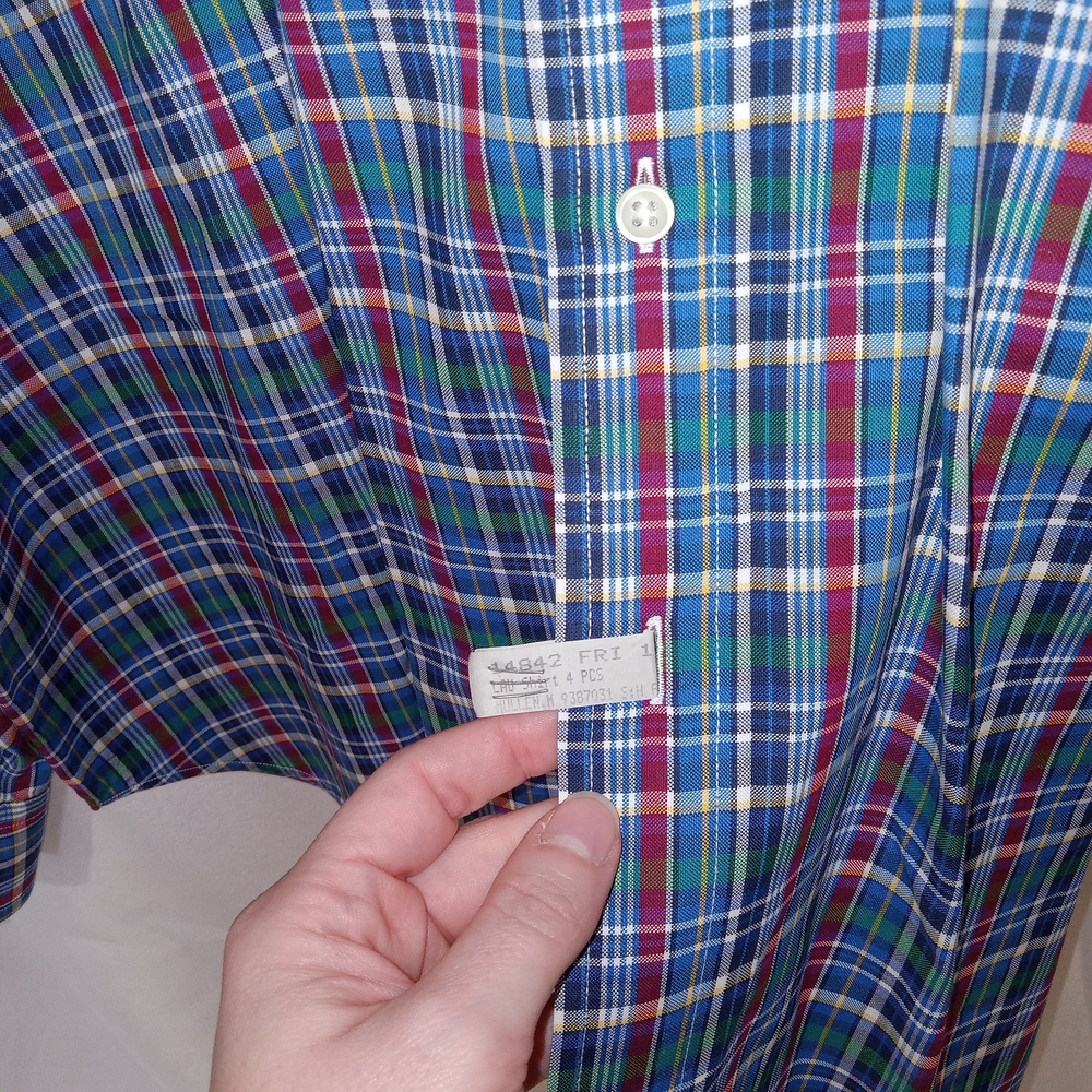 Ralph Lauren Shirt Mens 2XLT Blue Plaid Classic Fit Button Down Cotton Preppy - Picture 6 of 15